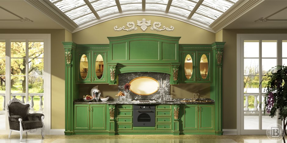 Кухни массив олива фисташка