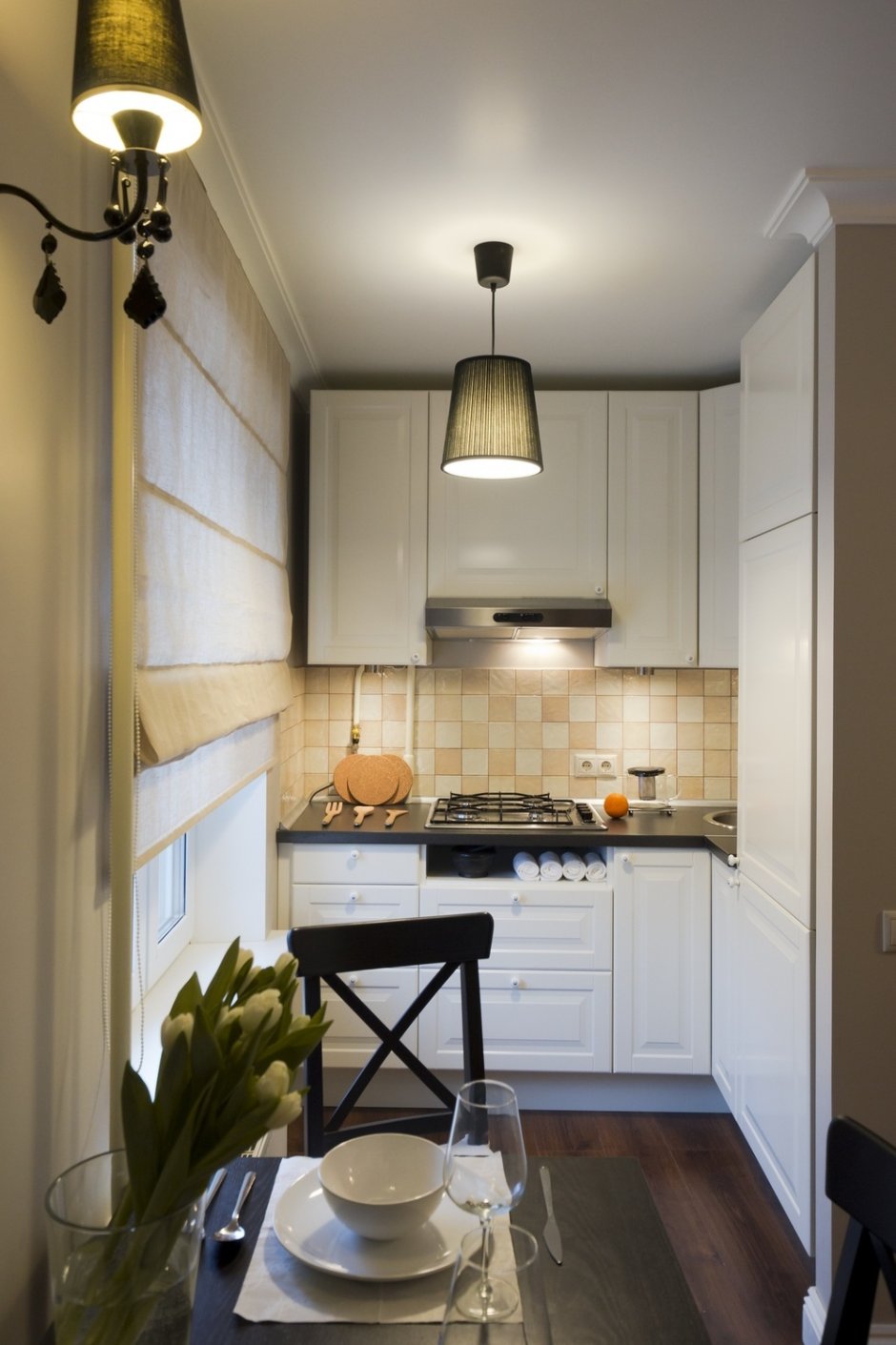 Дизайн маленькой кухни без окна (62 фото)