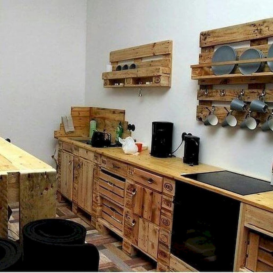 Кухонная мебель из паллет