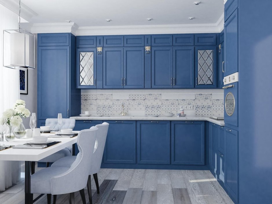 Бело синяя кухня икеа