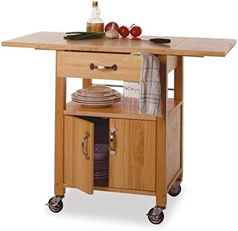 Кухонный разделочный стол на колесиках ведро