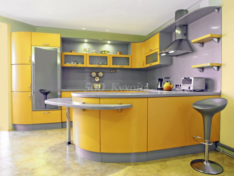 Кухонный гарнитур желтого цвета