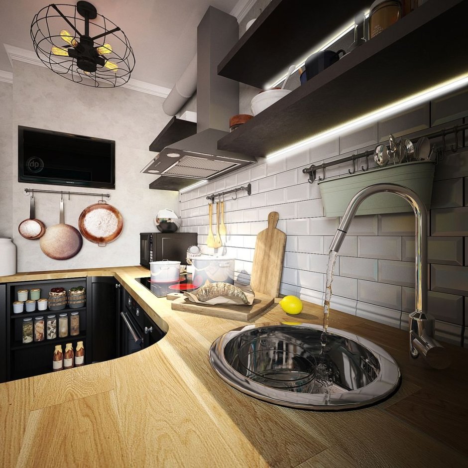 Кухонные шкафы в стиле лофт