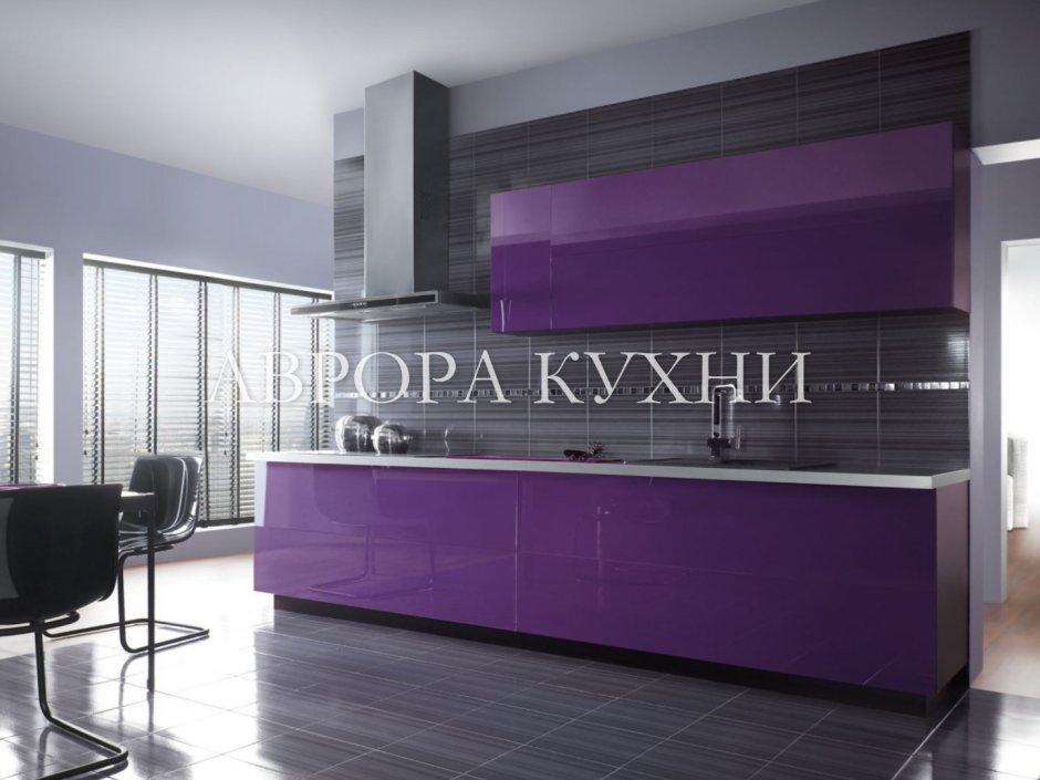 Фиолетовые кухни угловые