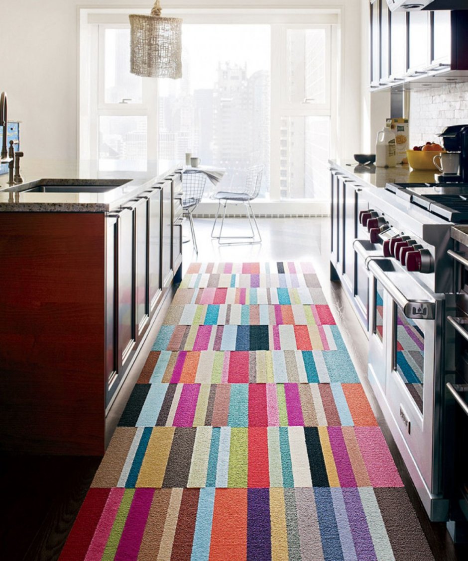 Square Cotton Carpet in Kitchen в хрущёвке