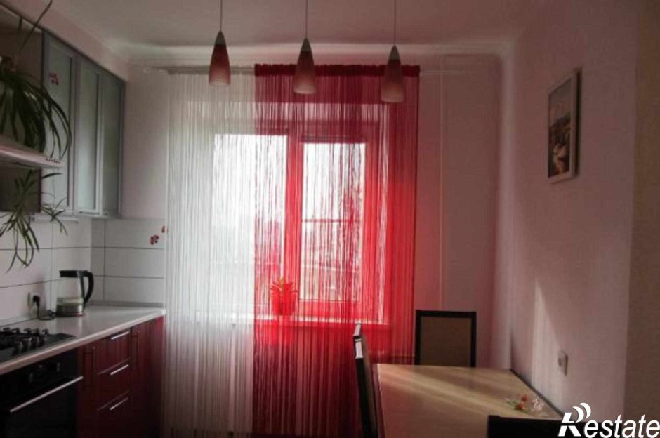Кухня штор белый бордовый (59 фото)