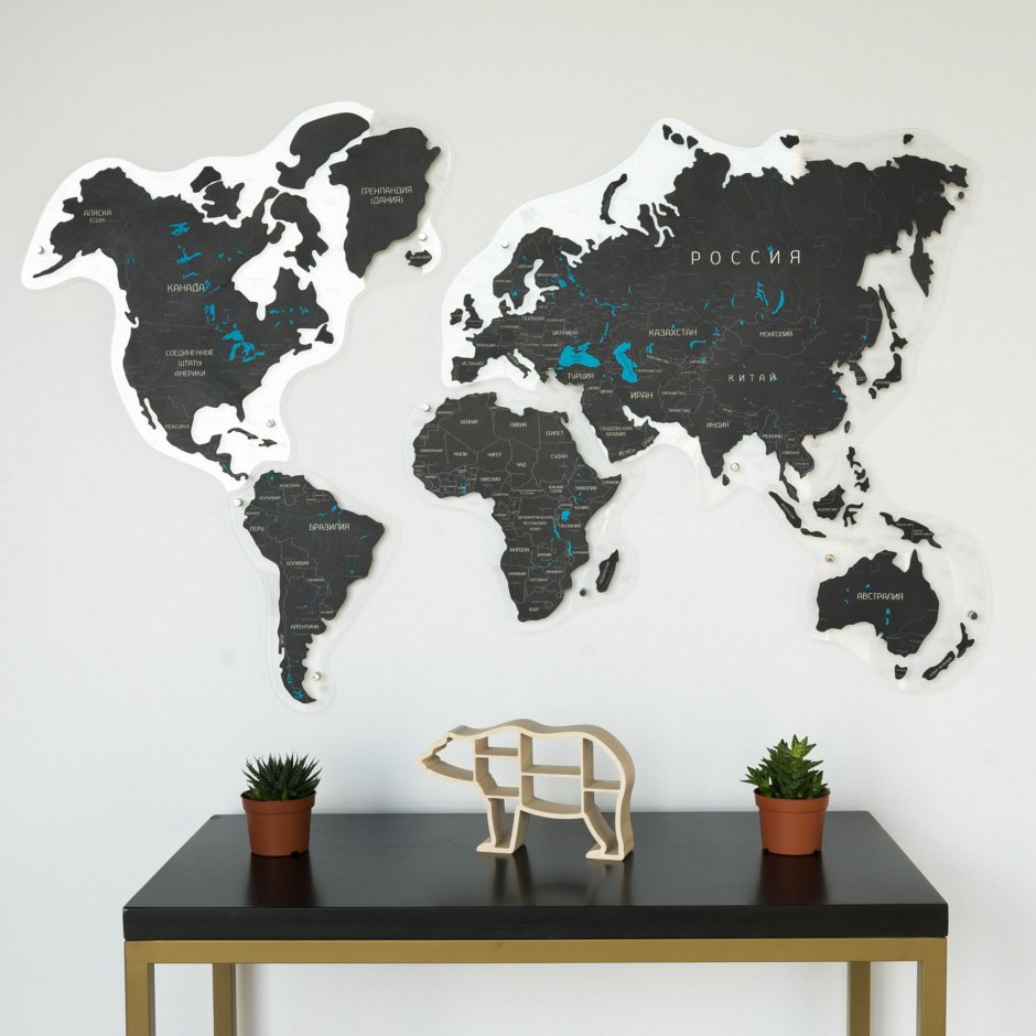 Интерьерная наклейка карта мира