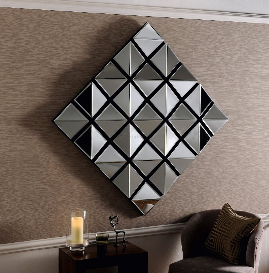 Зеркала ромбиком в интерьере на стену (64 фото)