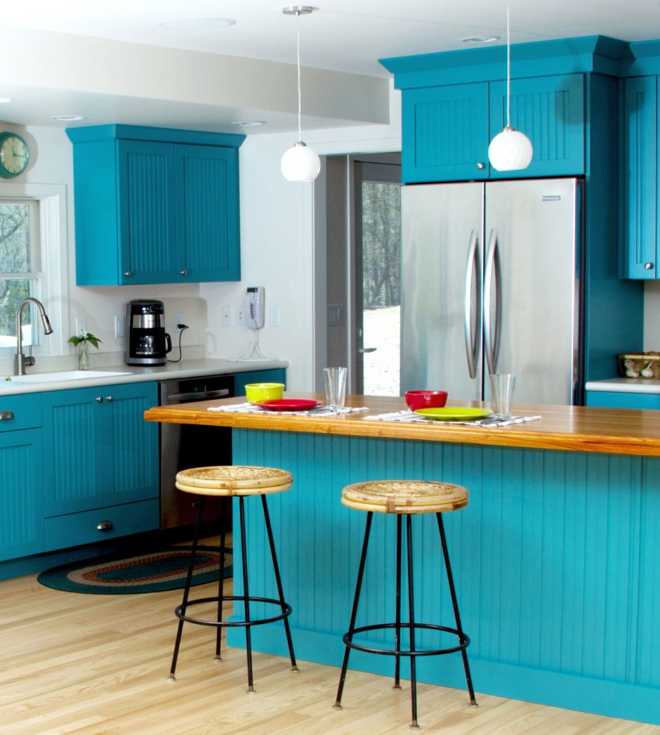 Синяя кухня в стиле Прованс