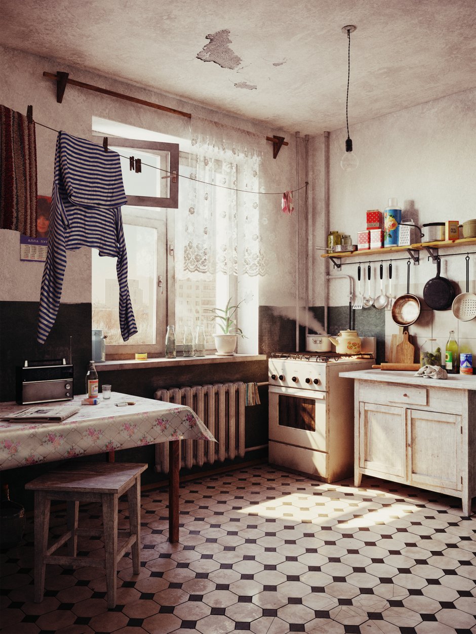 Фотосессия в Советском стиле на кухне