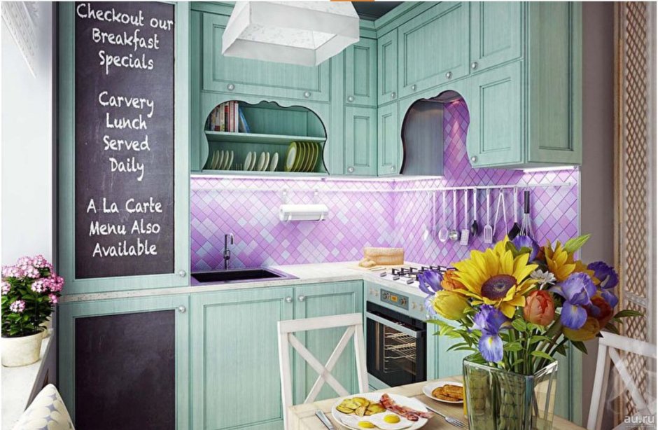 Кухня Кантри фиолетовая
