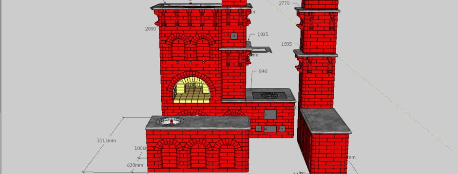 Revit печка из кирпича