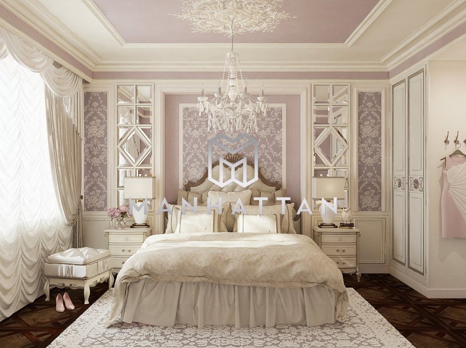 Спальня в коттедже в классическом стиле