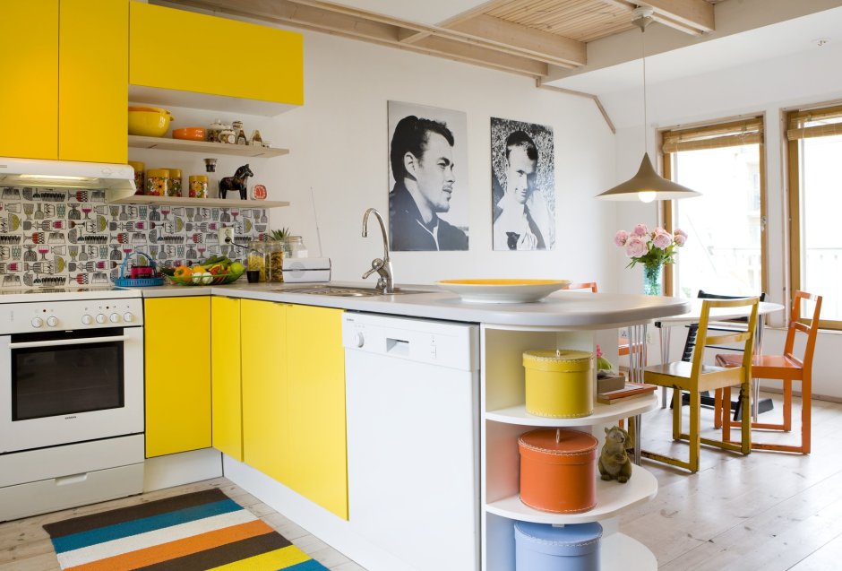 Желтая кухня 8 квадратных метров