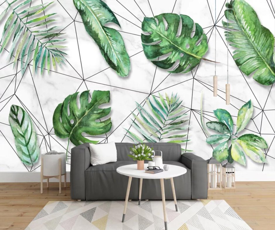 Фреска тропические листья