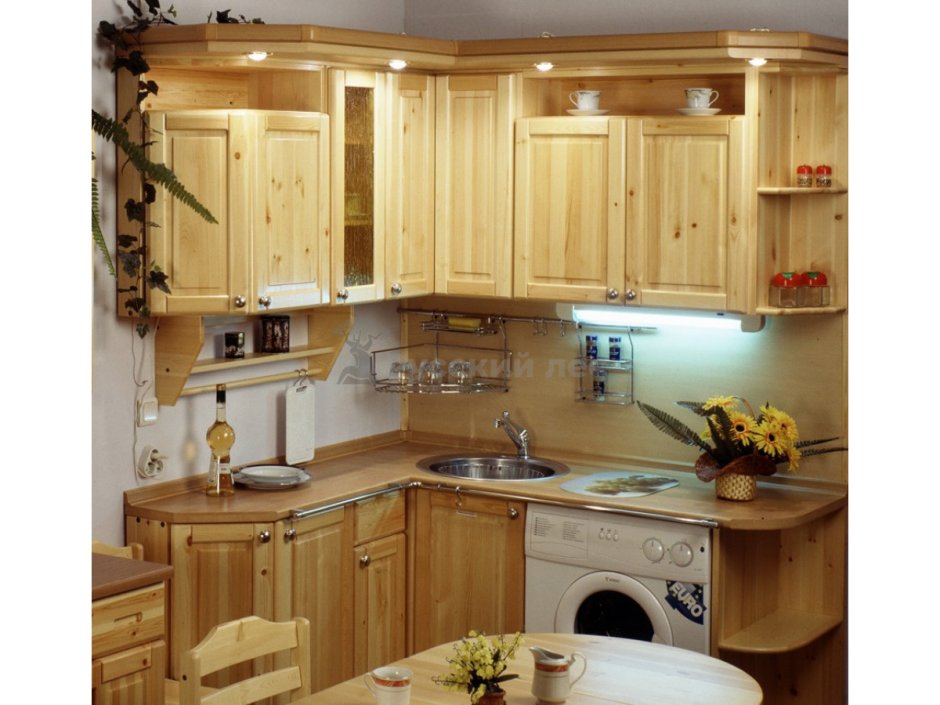 Кухонная мебель из состаренного дерева