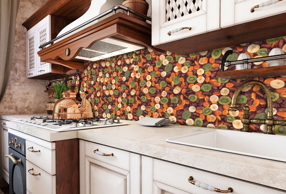 Крупная мозаика для кухни на фартук