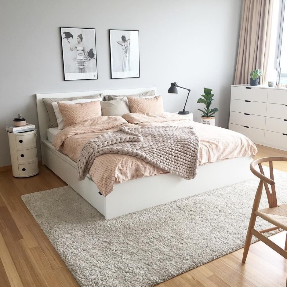 Ikea Malm кровать белая