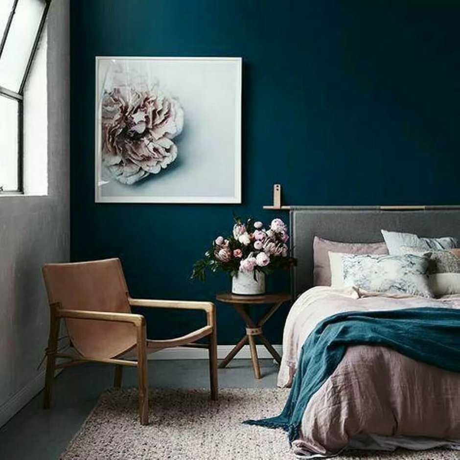 Сине розовая спальня