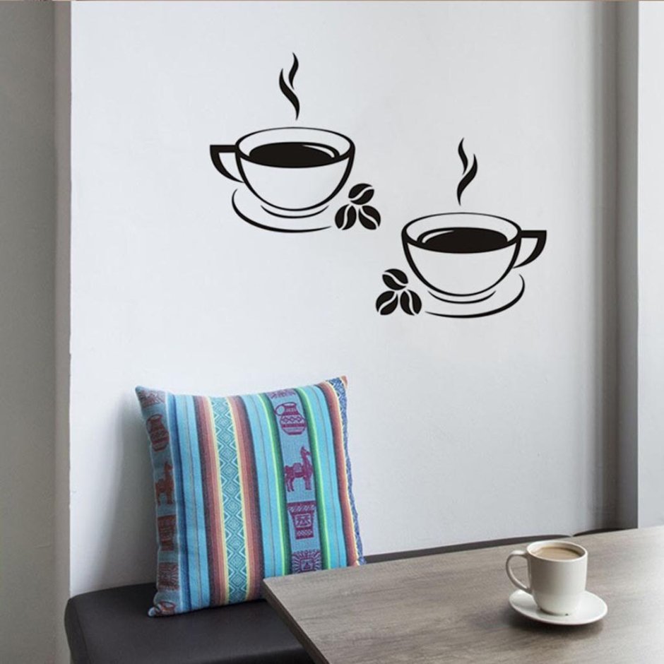 Наклейки виниловые на стену с кофе