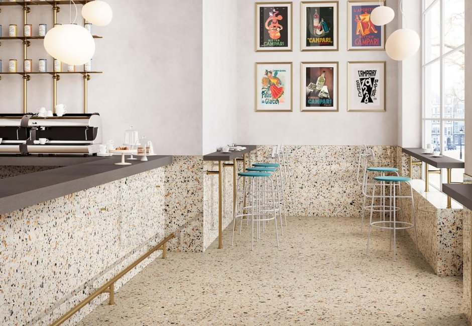 Porcelanosa белая плитка терраццо