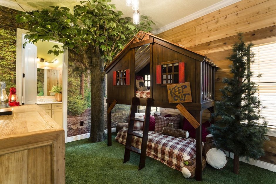 Спальня в стиле леса