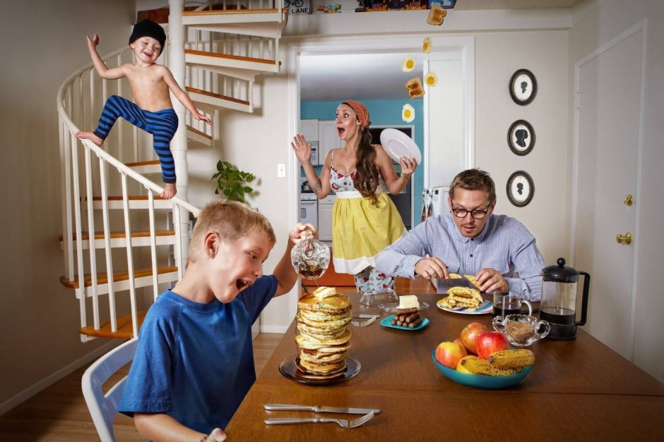 Кулинария семья на кухне