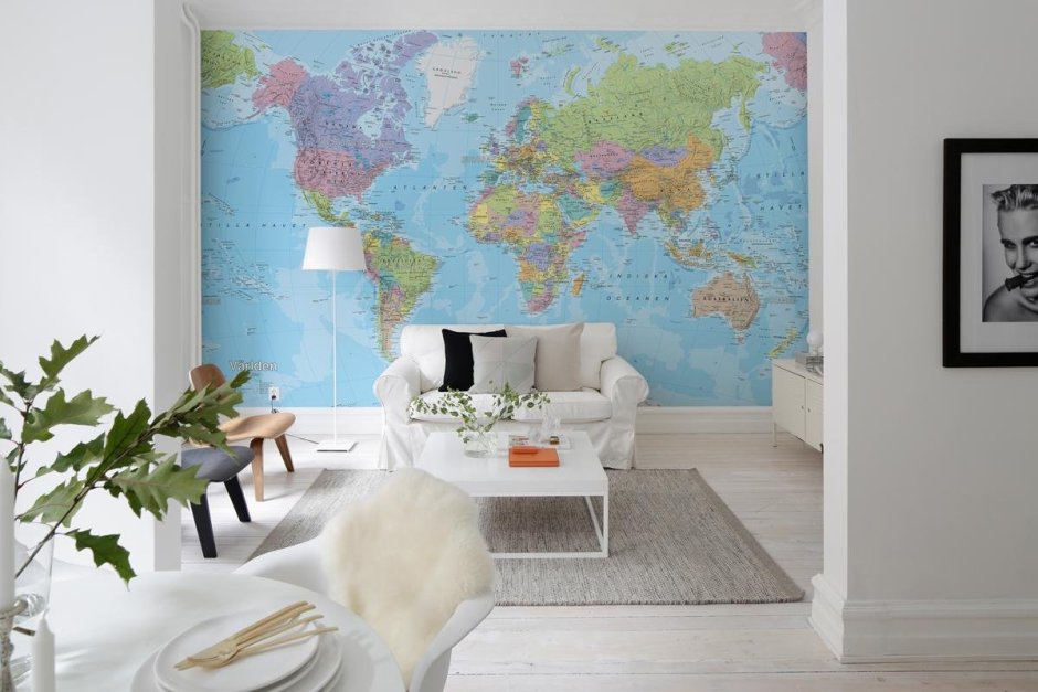 Фрески и фотообои карта мира