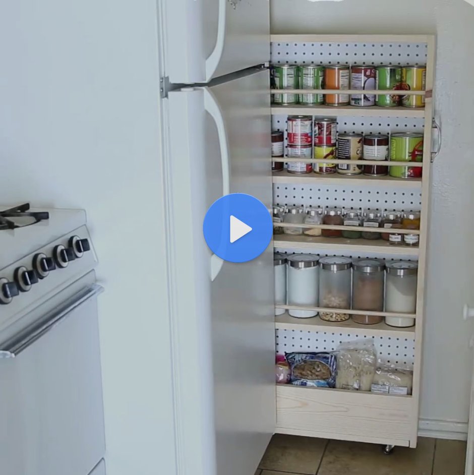 Выдвижной стеллаж за холодильник
