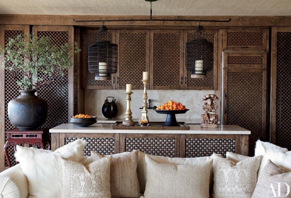 Марокканская плитка на кухне в скандинавском стиле