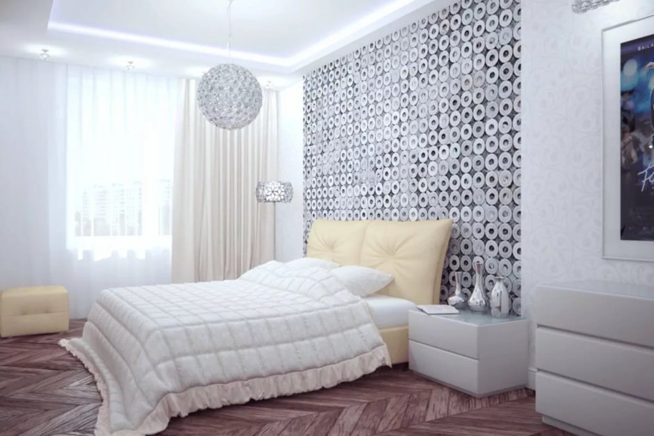 Фрески в интерьере спальни
