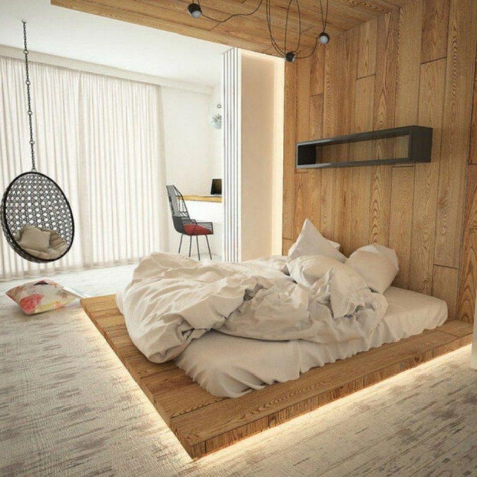Спальня в стиле эко лофт