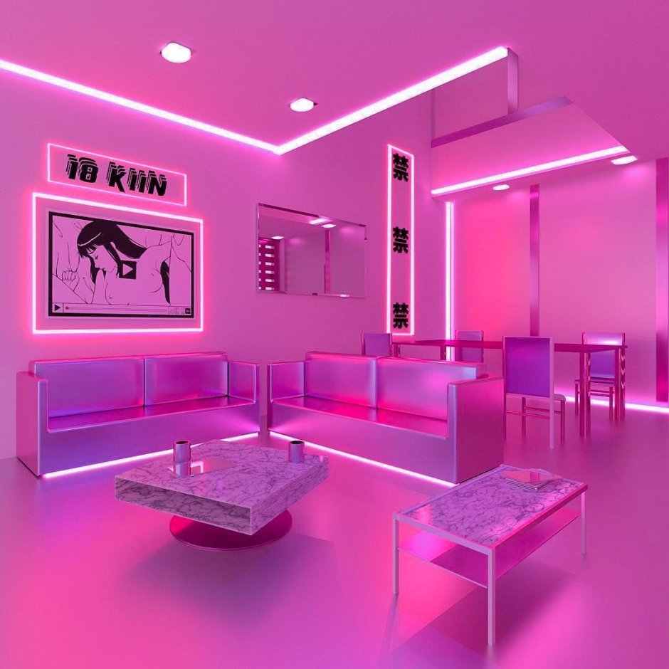 Неон в интерьере