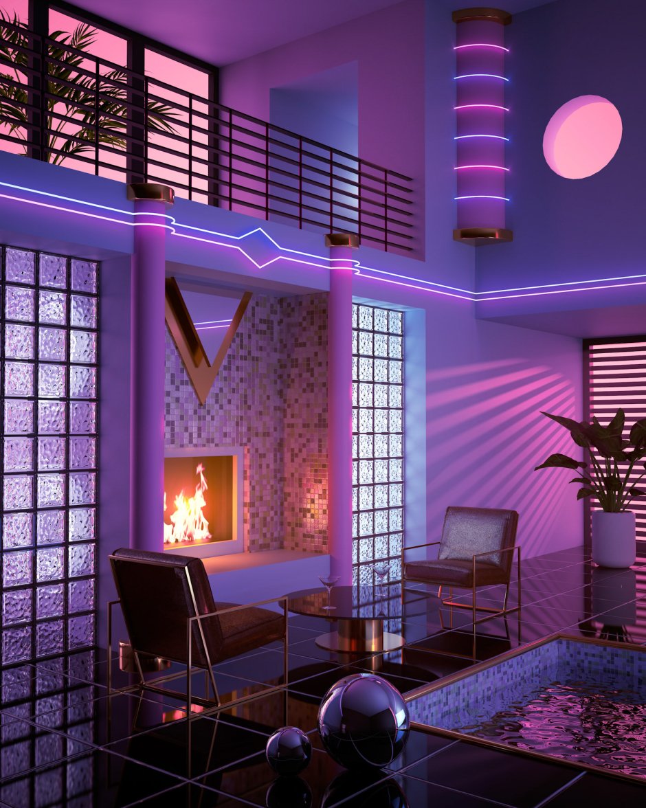 Neon Room vaporwave киберпанк