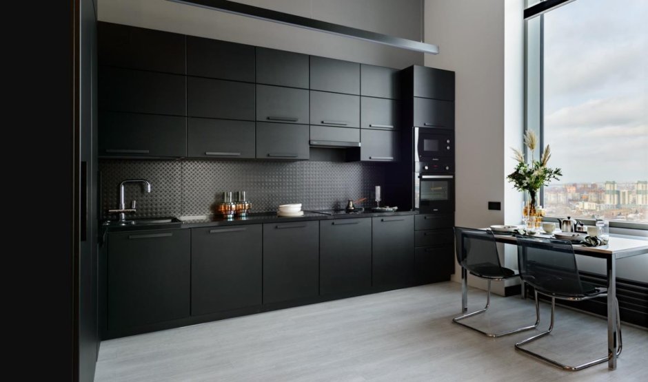 Black Steel Wood Kitchen
