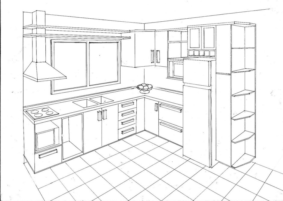 Эскиз современной кухни
