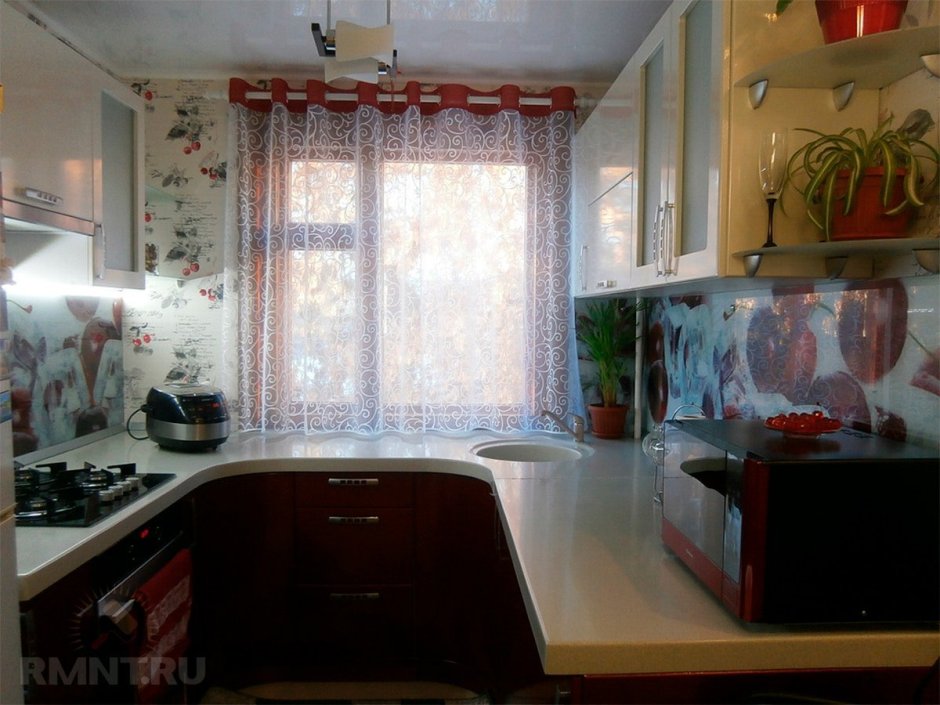 Тюль и шторы на маленькую кухню