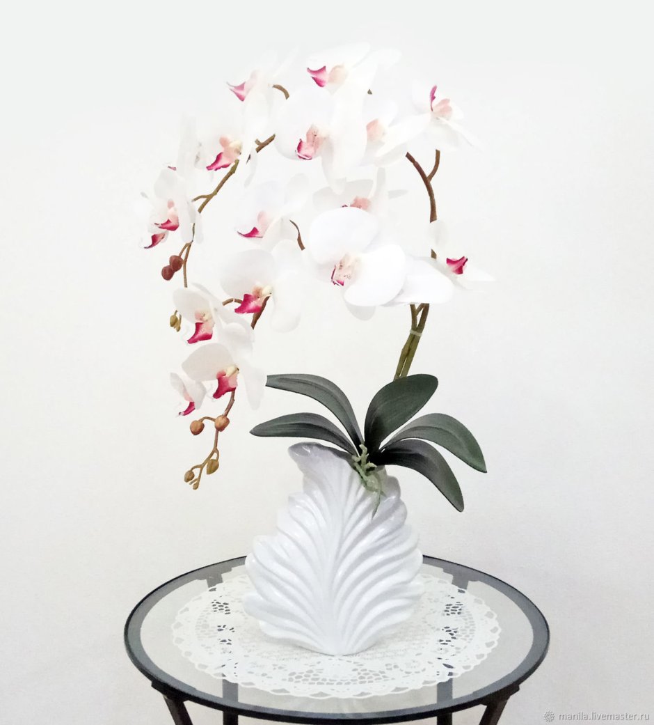 Искусственная Орхидея в стеклянной вазе