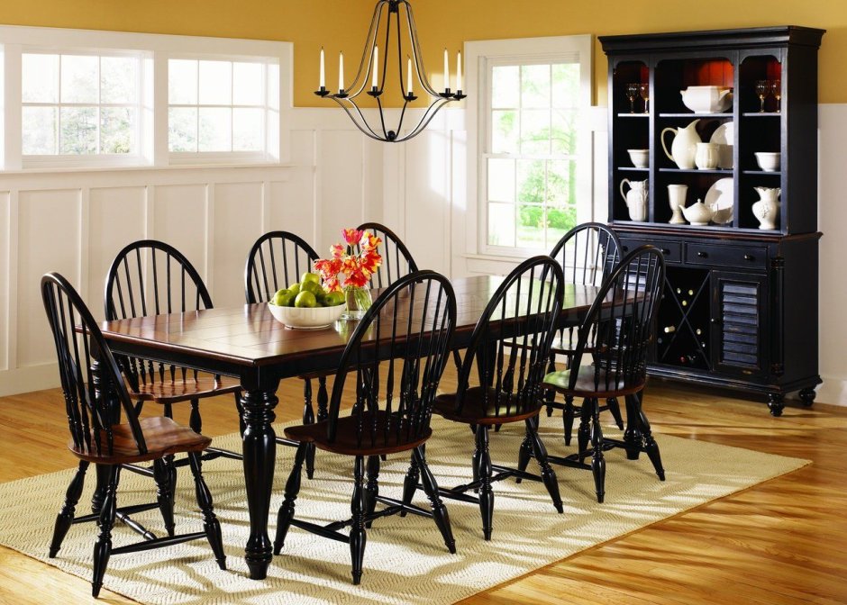 Эклектика с черной кухней