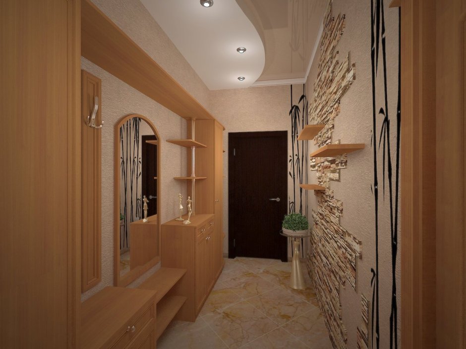 Узкая проходная кухня