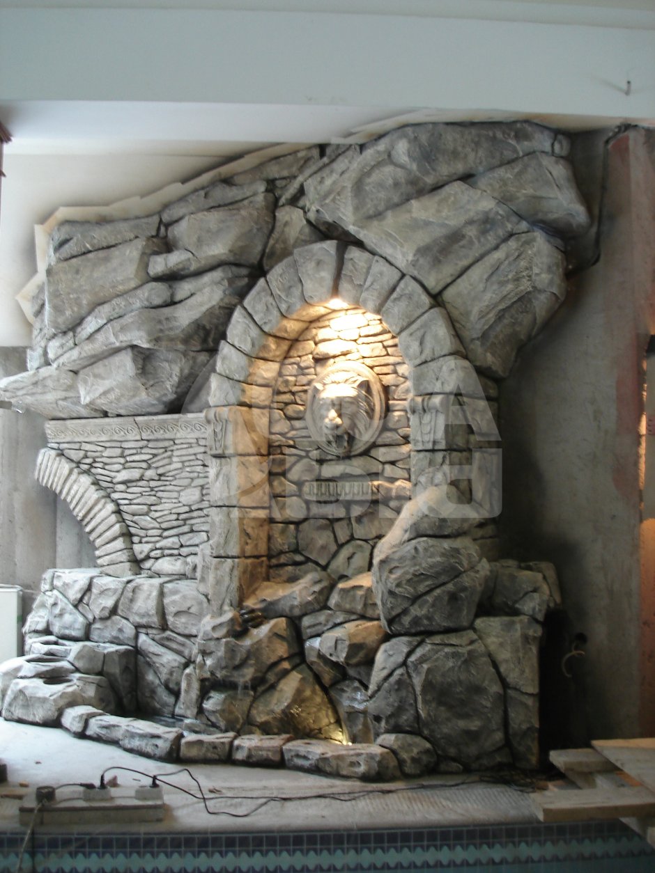 Декор стен искусственным камнем
