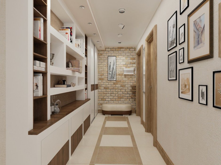 Прихожая переходящая в кухню