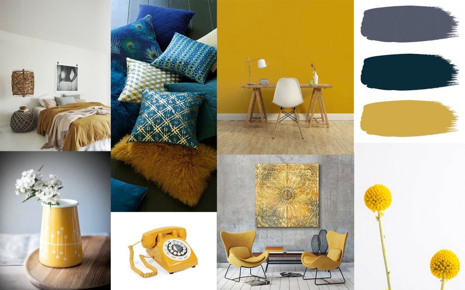 Интерьер в горчичных тонах