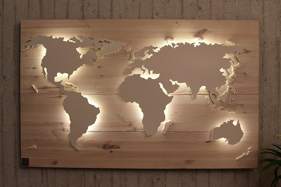 Деревянная карта мира AFI Design 150х80