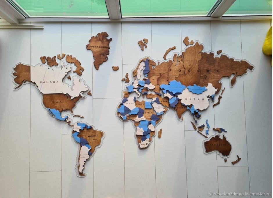 Многоуровневая карта мира на стену купить