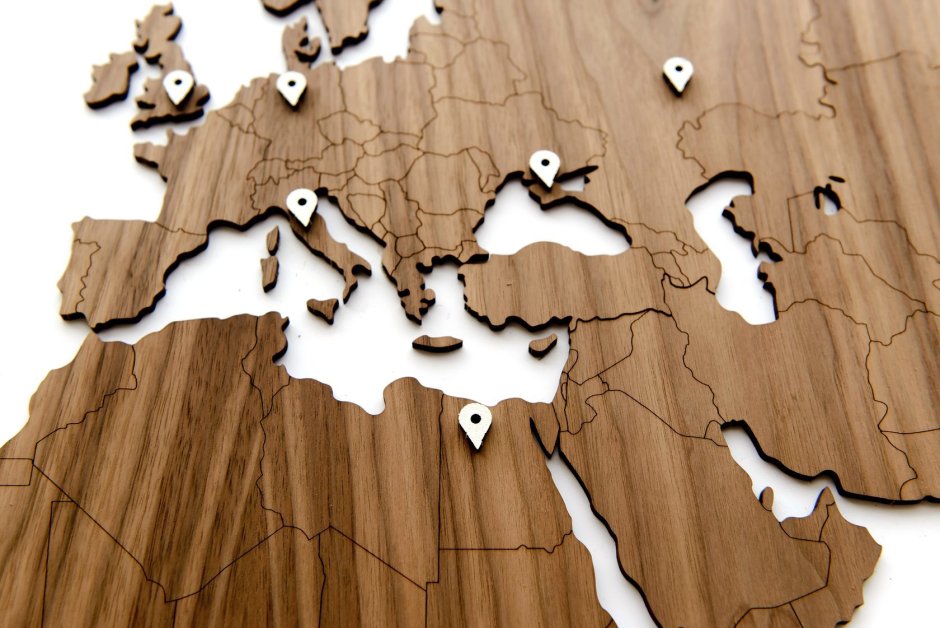 Карта мира на стену дерево большая купить
