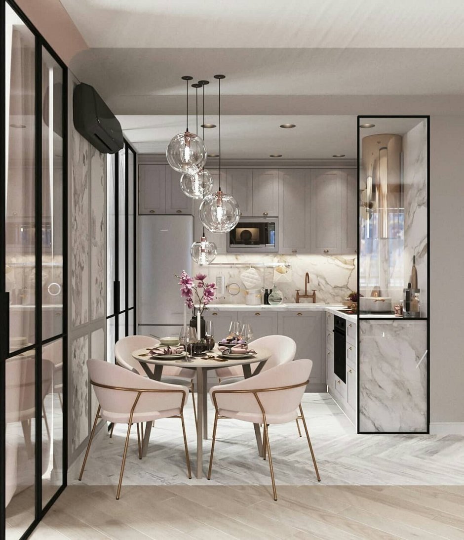 Кухня гостиная с проемом