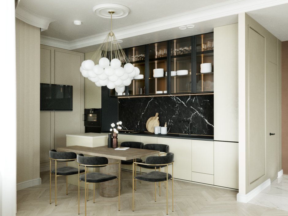 Проем из кухни в гостиную