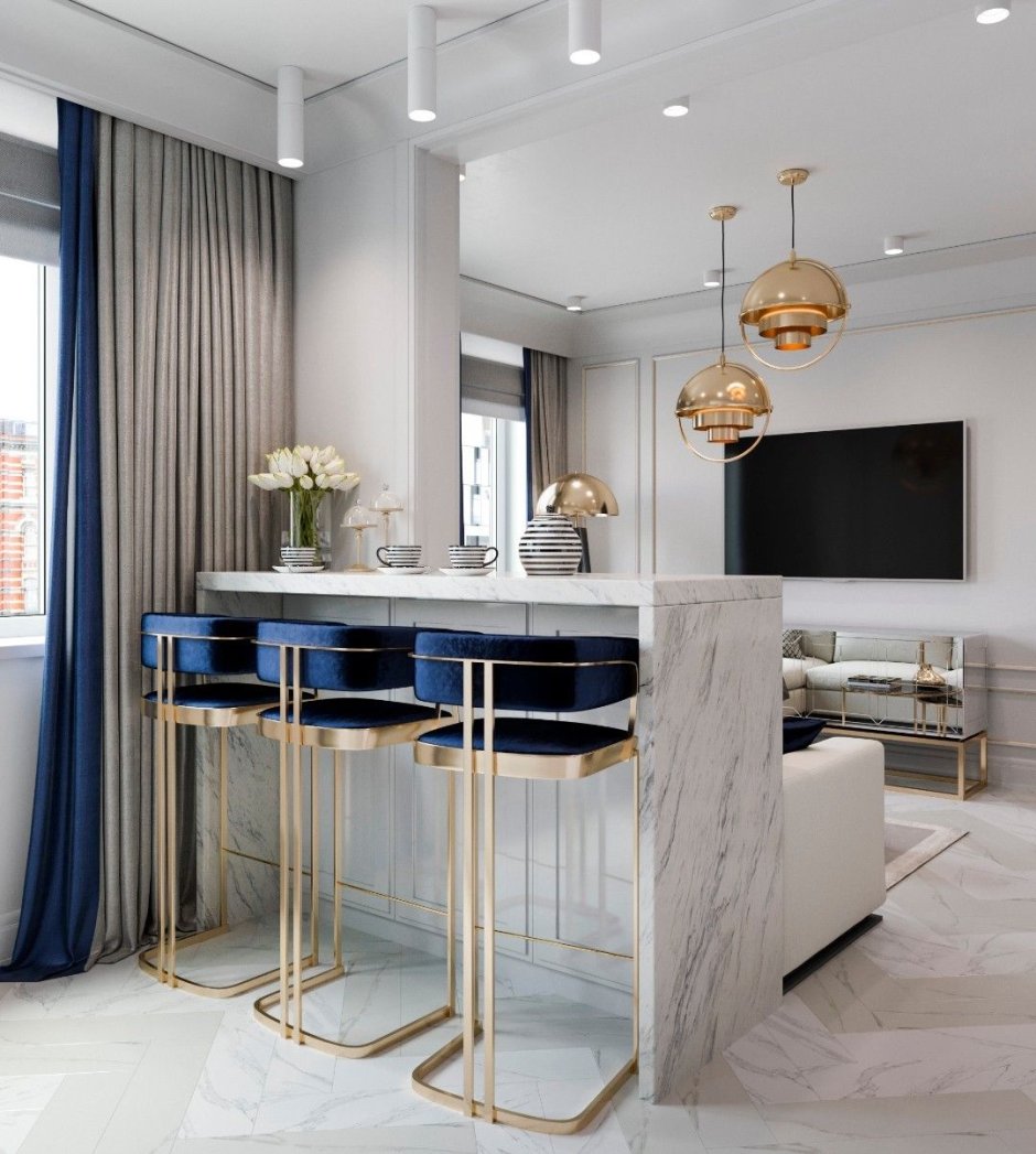 Интерьер кухни гостиной 11кв