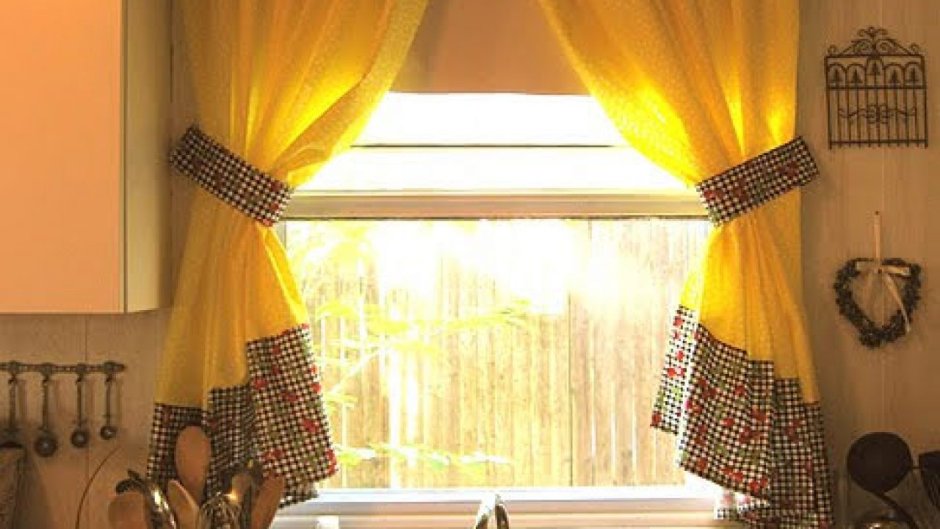 Занавески на кухню Кантри сшить своими